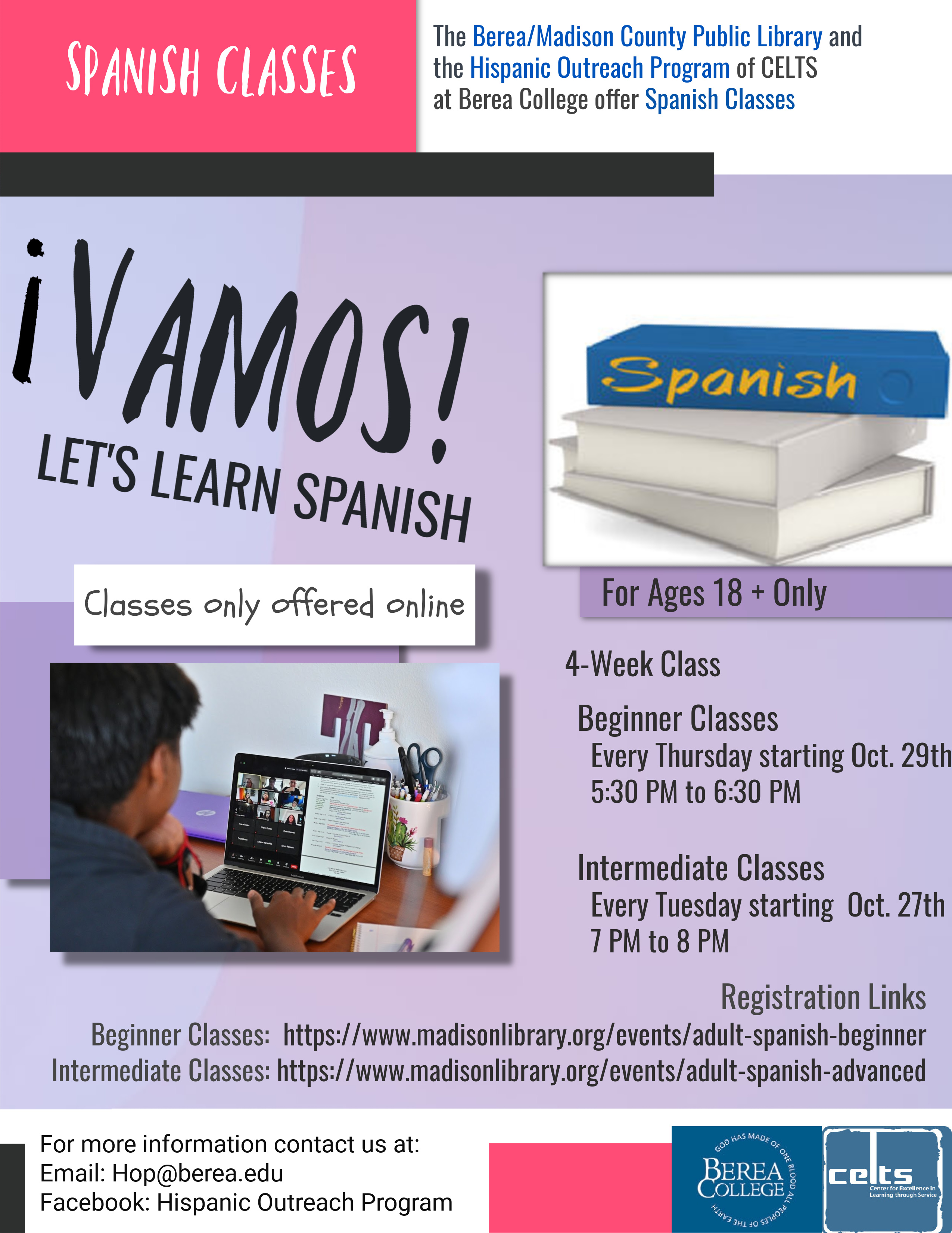 Spanish for Adults Beginner Class Madison County Public Library